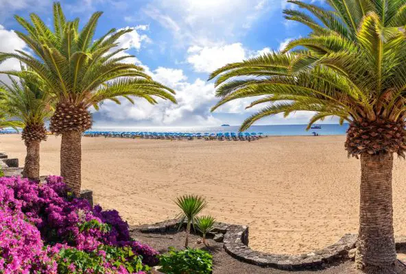 beach view of puerto del carmen one of  the best resorts in lanzarote